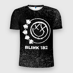 Футболка спортивная мужская Blink 182 с потертостями на темном фоне, цвет: 3D-принт