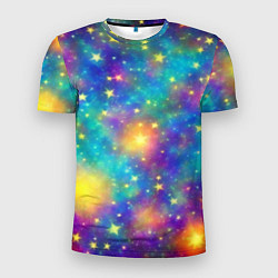 Мужская спорт-футболка Звездный космос, сияющий волшебством