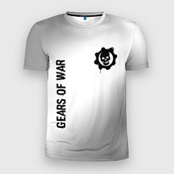 Мужская спорт-футболка Gears of War glitch на светлом фоне: надпись, симв