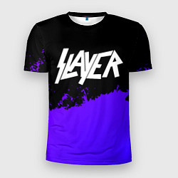 Мужская спорт-футболка Slayer purple grunge