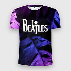 Мужская спорт-футболка The Beatles neon monstera