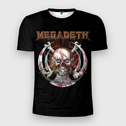 Футболка спортивная мужская Megadeth - боевой череп, цвет: 3D-принт