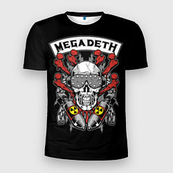 Футболка спортивная мужская Megadeth - ядерный череп, цвет: 3D-принт