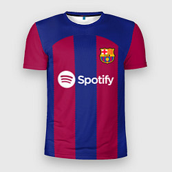 Футболка спортивная мужская Лионель Месси Барселона форма 2324 домашняя, цвет: 3D-принт