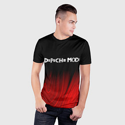 Футболка спортивная мужская Depeche Mode red plasma, цвет: 3D-принт — фото 2