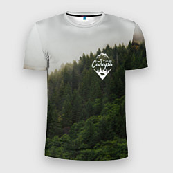 Мужская спорт-футболка Я из Сибири на фоне леса