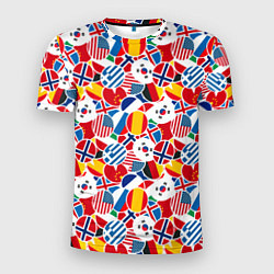 Футболка спортивная мужская Флаги стран мира, цвет: 3D-принт