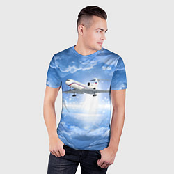 Футболка спортивная мужская Ту-154 в морозном небе, цвет: 3D-принт — фото 2