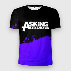 Мужская спорт-футболка Asking Alexandria purple grunge