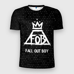 Футболка спортивная мужская Fall Out Boy glitch на темном фоне, цвет: 3D-принт