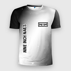 Мужская спорт-футболка Nine Inch Nails glitch на светлом фоне: надпись, с