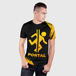 Футболка спортивная мужская Portal - gold gradient, цвет: 3D-принт — фото 2