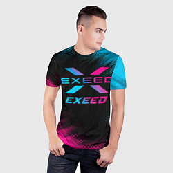 Футболка спортивная мужская Exeed - neon gradient, цвет: 3D-принт — фото 2