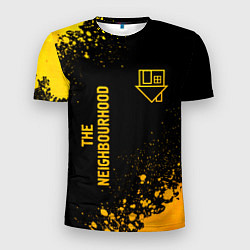 Мужская спорт-футболка The Neighbourhood - gold gradient: надпись, символ