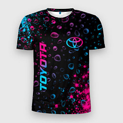 Мужская спорт-футболка Toyota - neon gradient: надпись, символ