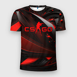 Футболка спортивная мужская CS GO red and black, цвет: 3D-принт