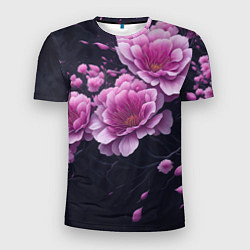 Мужская спорт-футболка Ветки цветущей розовой сакуры