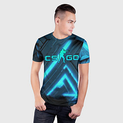 Футболка спортивная мужская Counter strike neon style, цвет: 3D-принт — фото 2