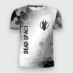 Мужская спорт-футболка Dead Space glitch на светлом фоне: надпись, символ