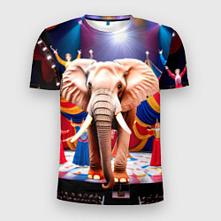 Футболка спортивная мужская Слон с цирке, цвет: 3D-принт