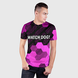 Футболка спортивная мужская Watch Dogs pro gaming: символ сверху, цвет: 3D-принт — фото 2