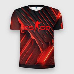 Мужская спорт-футболка CS GO red neon