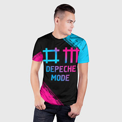 Футболка спортивная мужская Depeche Mode - neon gradient, цвет: 3D-принт — фото 2