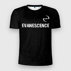 Футболка спортивная мужская Evanescence glitch на темном фоне: символ сверху, цвет: 3D-принт