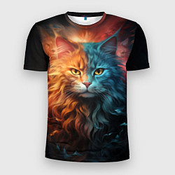 Мужская спорт-футболка Сердитый котик