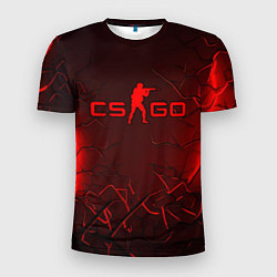 Мужская спорт-футболка CSGO logo dark red