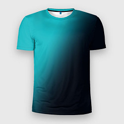 Мужская спорт-футболка Градиент бирюзовый диагональ