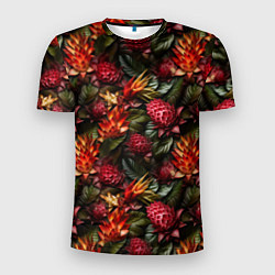 Мужская спорт-футболка Тропические цветы