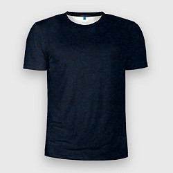 Мужская спорт-футболка Абстракция тёмно-синий ажурный