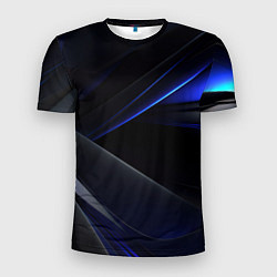Мужская спорт-футболка Black blue background
