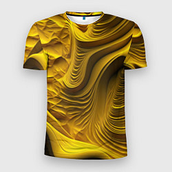 Мужская спорт-футболка Объемная желтая текстура