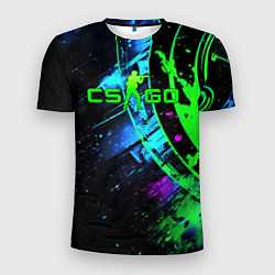 Мужская спорт-футболка CS GO green black style