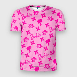 Мужская спорт-футболка Барби паттерн розовый