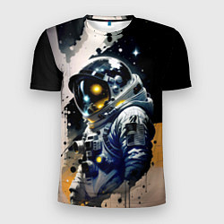 Мужская спорт-футболка Космонавт в скафандре - набросок
