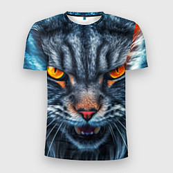 Мужская спорт-футболка Angry cat
