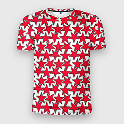 Мужская спорт-футболка Ретро звёзды красные
