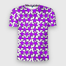 Мужская спорт-футболка Ретро звёзды фиолетовые