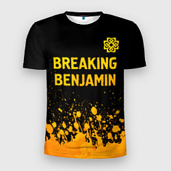 Футболка спортивная мужская Breaking Benjamin - gold gradient: символ сверху, цвет: 3D-принт