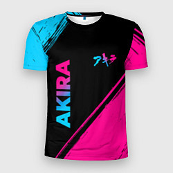 Мужская спорт-футболка Akira - neon gradient: надпись, символ