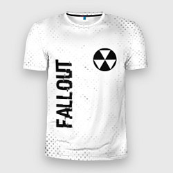 Мужская спорт-футболка Fallout glitch на светлом фоне: надпись, символ