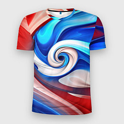 Мужская спорт-футболка Волны в цвете флага РФ