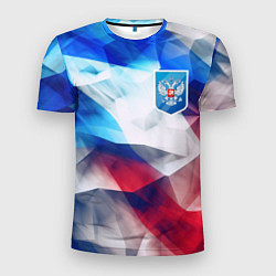 Мужская спорт-футболка Абстракция герб России