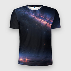 Мужская спорт-футболка Млечный путь в звездном небе