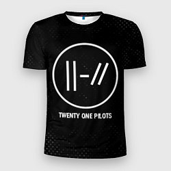 Футболка спортивная мужская Twenty One Pilots glitch на темном фоне, цвет: 3D-принт