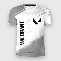 Мужская спорт-футболка Valorant glitch на светлом фоне: надпись, символ