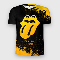 Футболка спортивная мужская Rolling Stones - gold gradient, цвет: 3D-принт